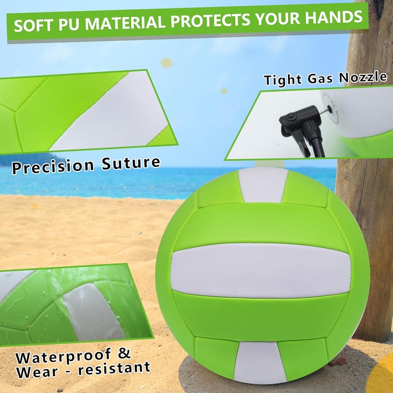 Magicorange Volleyball, 1 Pack Official Size 5 Volleyballs- PU Leather Indoor Outdoor Soft Touch Volleyballs for Beach Play, Game,Gym,Training -Includes Ball Pump - Image 3